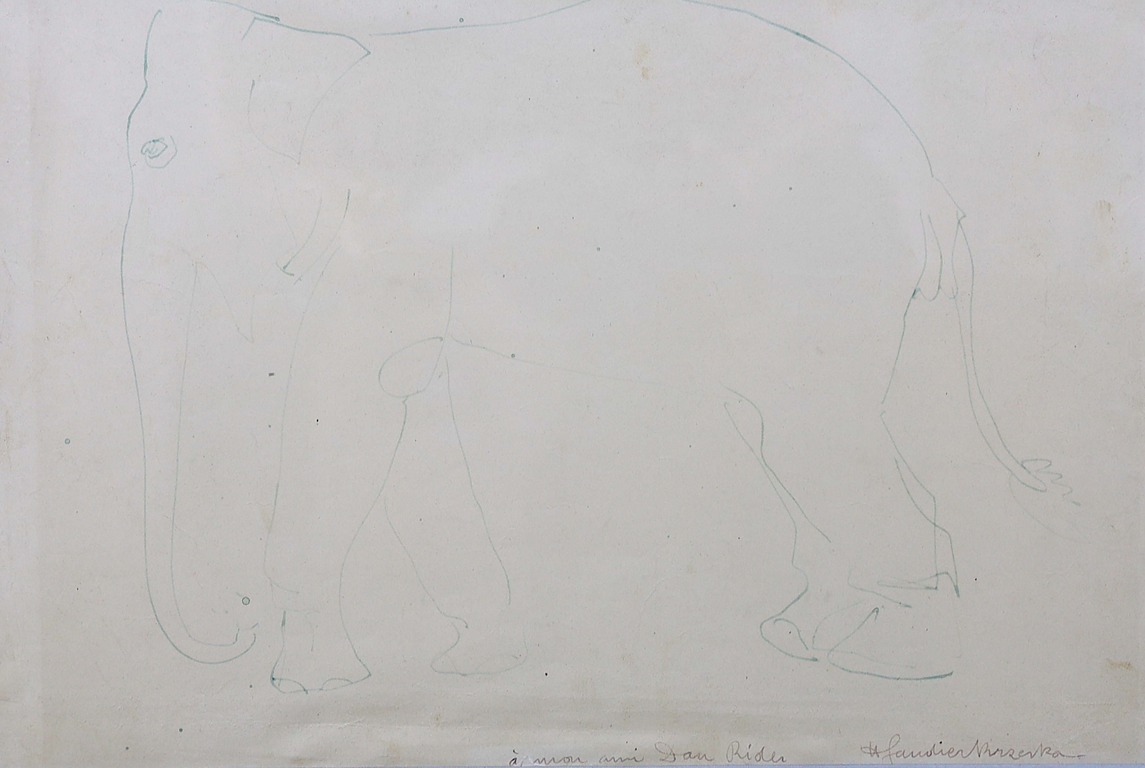 Henri Gaudier-Brzeska (French, 1891-1915), 'Elephant', ink on paper, 24 x 37cm